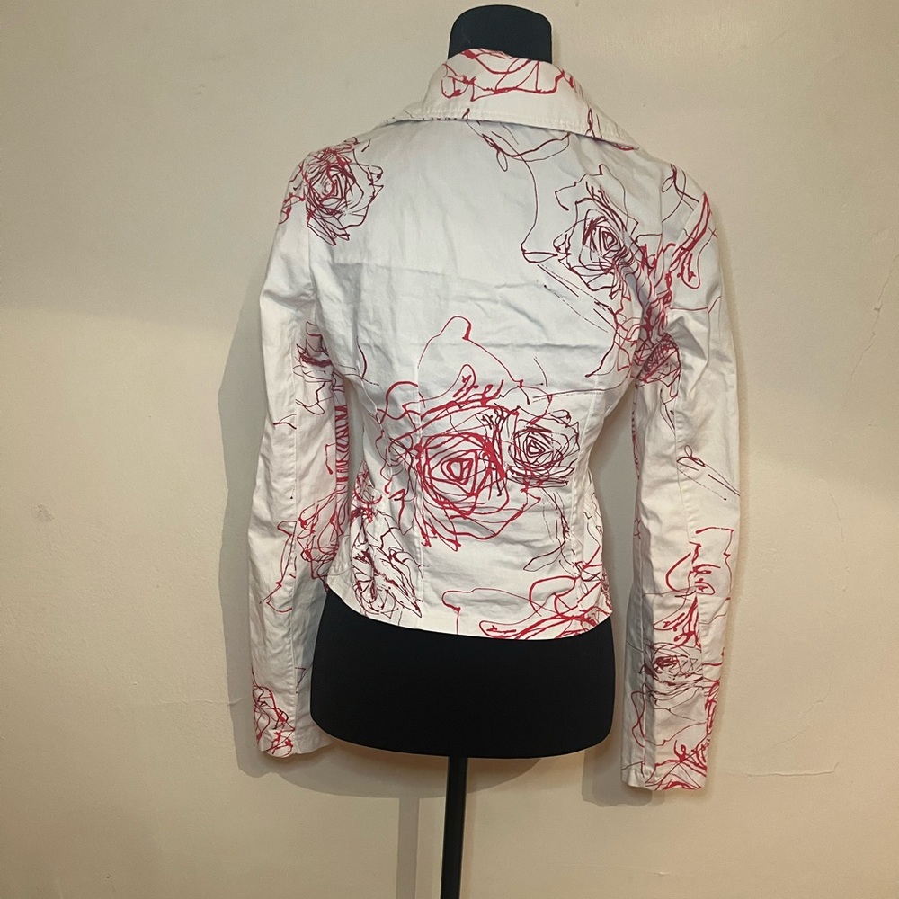 Red and white jacket cute for date night